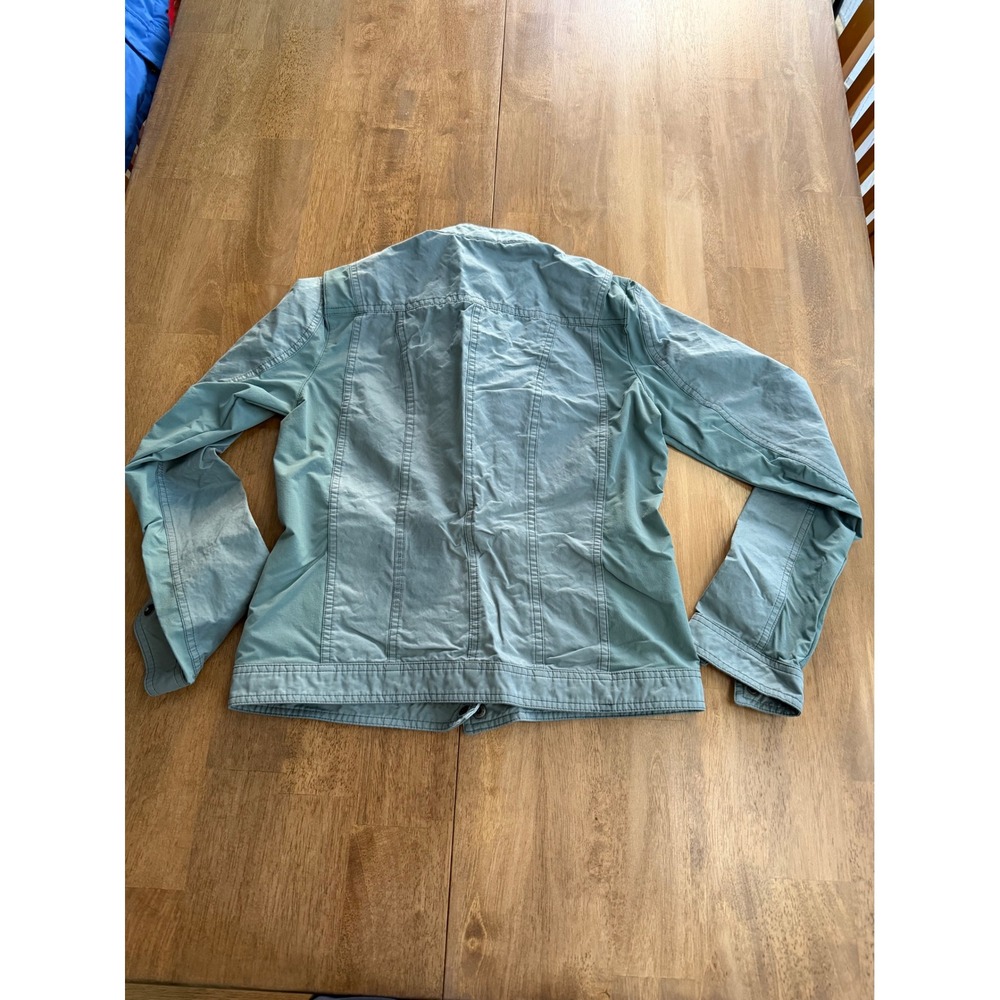 Kuhl Kuhlcup Women XS Sage Green Snap Front Utility Jacket Mock Neck Outdoor